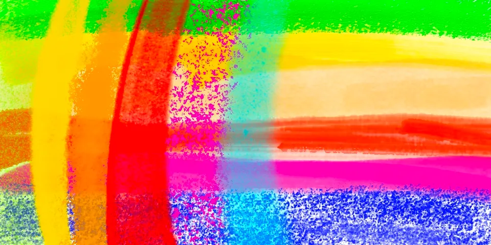 Vibrant rainbow abstract with bold crayon color bands