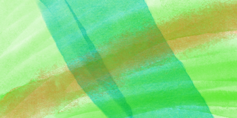 Green and teal watercolor diagonal brushstrokes on warm background