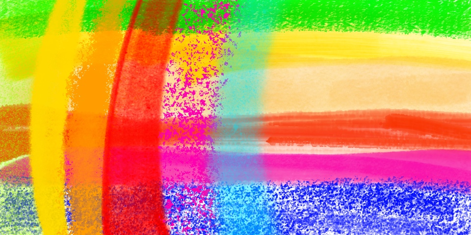 Vibrant rainbow abstract with bold crayon color bands